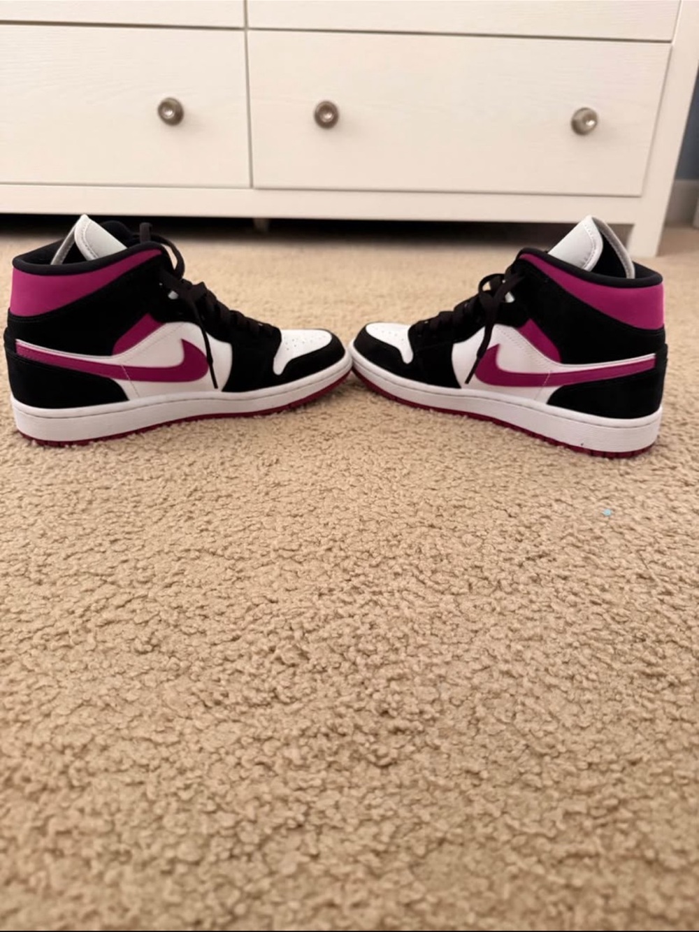 Jordan Mid Top Sneakers - White, Black & Pink - Picture 6 of 6